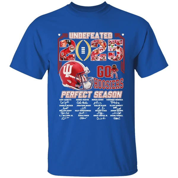 Undefeated 2025 Perfect Season Go Hoosiers Signature Shirt - Image 8