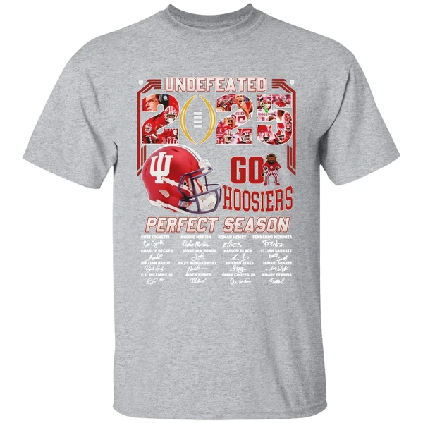 Undefeated 2025 Perfect Season Go Hoosiers Signature Shirt - Image 9