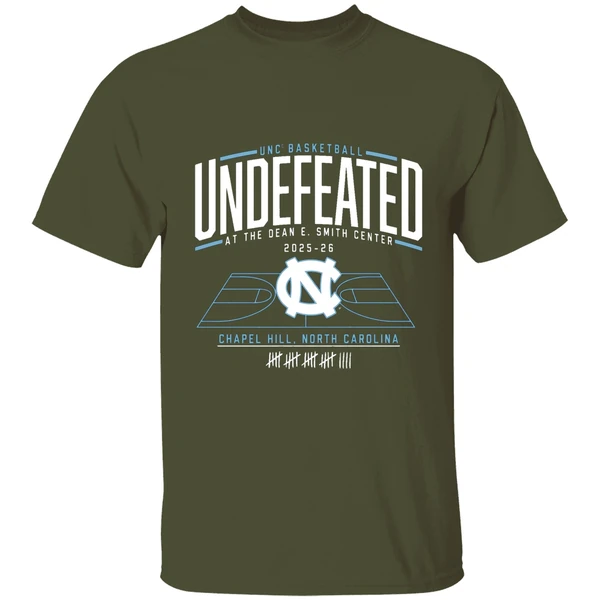Undefeated At The Dean E Smith Center North Carolina Tar Heels Basketball 2025 2026 Shirt - Image 4