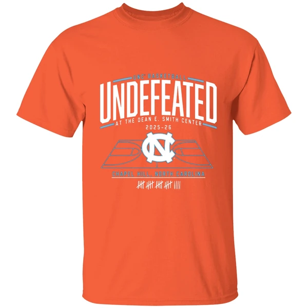 undefeated at the dean e smith center north carolina tar heels basketball 2025 2026 shirt orange