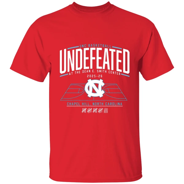 Undefeated At The Dean E Smith Center North Carolina Tar Heels Basketball 2025 2026 Shirt - Image 7