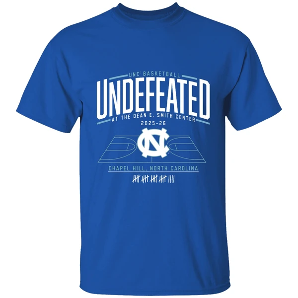 Undefeated At The Dean E Smith Center North Carolina Tar Heels Basketball 2025 2026 Shirt - Image 8