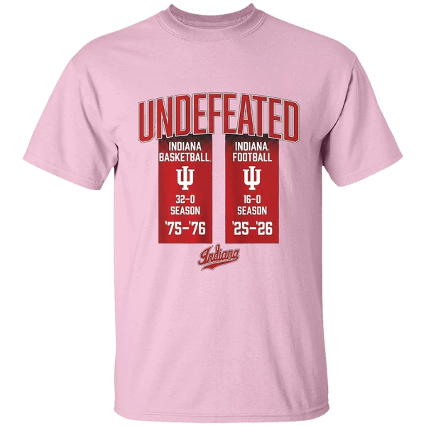 undefeated football and basketball seasons indiana hoosiers shirt lightpink