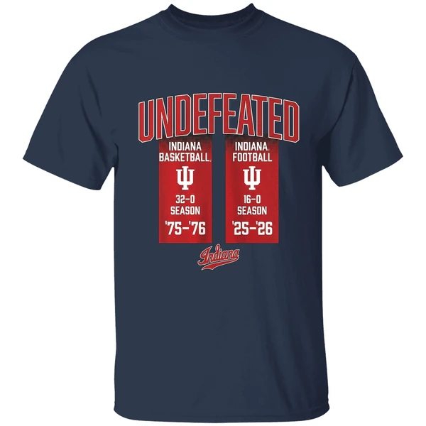undefeated football and basketball seasons indiana hoosiers shirt navy