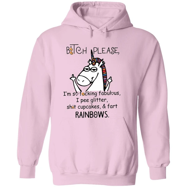 Unicorn Middle Finger Bitch Please Im So Fucking Fabulous I Pee Glitter Hoodie - Image 5