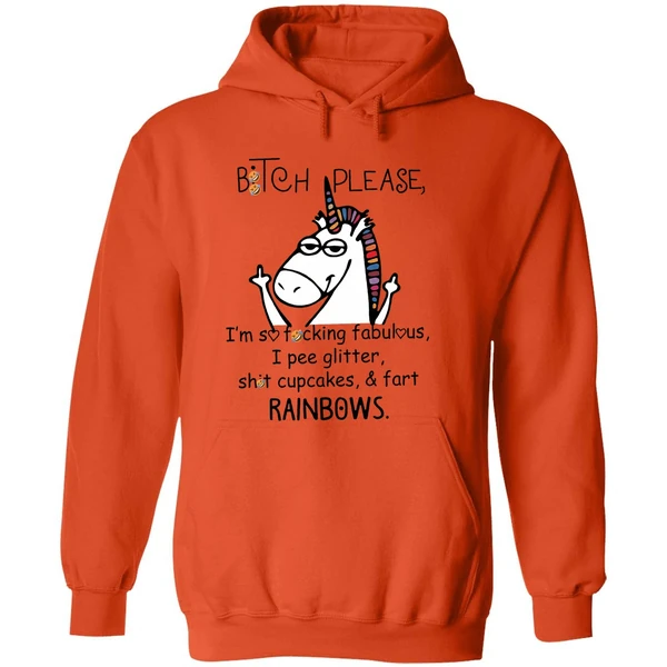 Unicorn Middle Finger Bitch Please Im So Fucking Fabulous I Pee Glitter Hoodie - Image 6