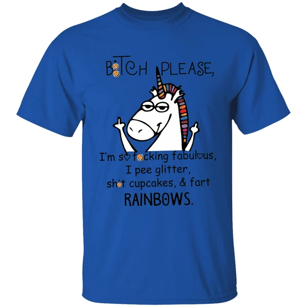 Unicorn Middle Finger Bitch Please Im So Fucking Fabulous I Pee Glitter Shirt - Image 5