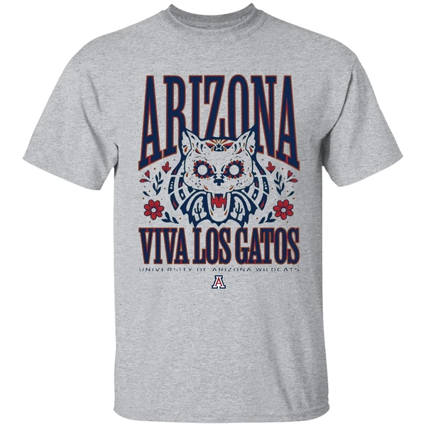 university of arizona wildcats viva los gatos shirt sportgrey