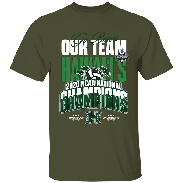 university of hawaii ncaa 2026 mens volleyball national champions shirt militarygreen
