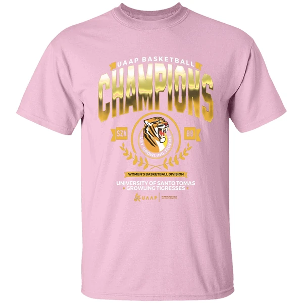 university of santo tomas growling tigresses uaap basketball champions shirt lightpink