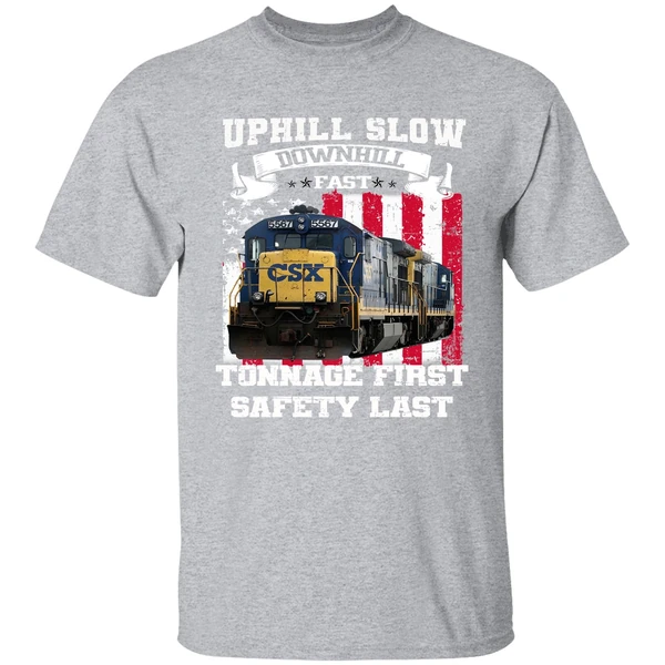 Uphill Slow Downhill Fast Tonnage First Safety Last Shirt - Image 8