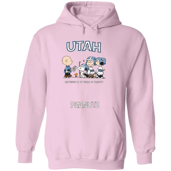 Utah Mammoth 75th Anniversary Of Peanuts Cartoon Double Sided Hoodie - Image 5