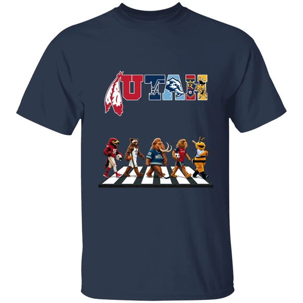 utah sports team mascots abbey road shirt navy