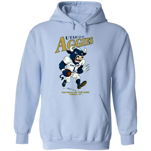 Utah State Aggies Big Blue Football On The Farm Logan Ut Hoodie - Image 4
