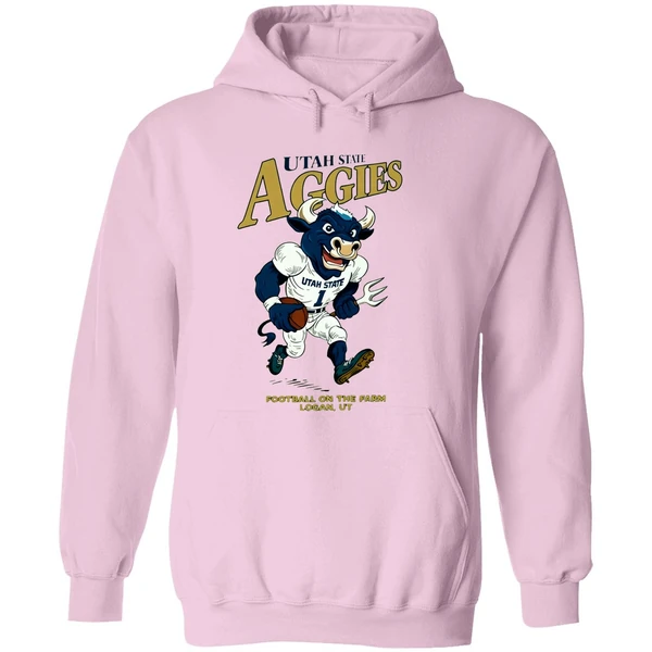 Utah State Aggies Big Blue Football On The Farm Logan Ut Hoodie - Image 5
