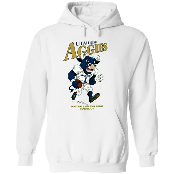 Utah State Aggies Big Blue Football On The Farm Logan Ut Hoodie - Image 8