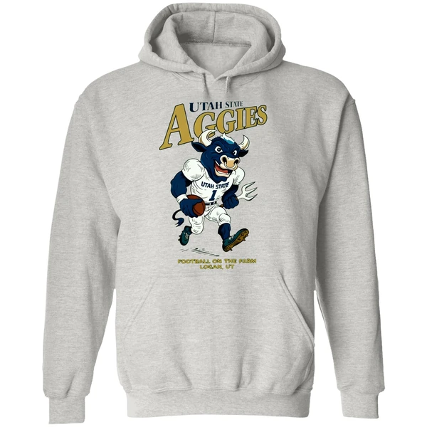 Utah State Aggies Big Blue Football On The Farm Logan Ut Hoodie - Image 9