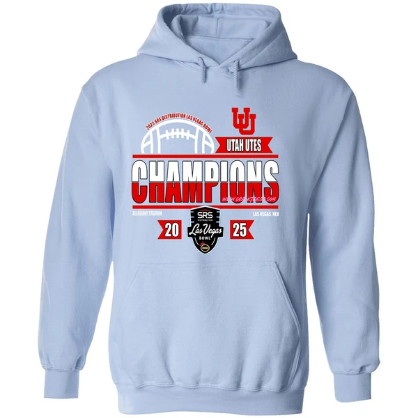 Utah Utes 2025 Srs Distribution Las Vegas Bowl Champions Locker Room Hoodie - Image 4