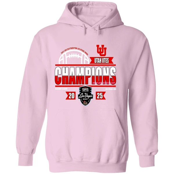 Utah Utes 2025 Srs Distribution Las Vegas Bowl Champions Locker Room Hoodie - Image 5