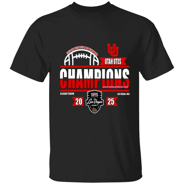 Utah Utes 2025 Srs Distribution Las Vegas Bowl Champions Locker Room Shirt