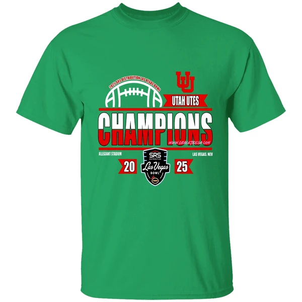 Utah Utes 2025 Srs Distribution Las Vegas Bowl Champions Locker Room Shirt - Image 2