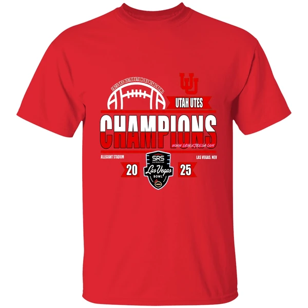 Utah Utes 2025 Srs Distribution Las Vegas Bowl Champions Locker Room Shirt - Image 7
