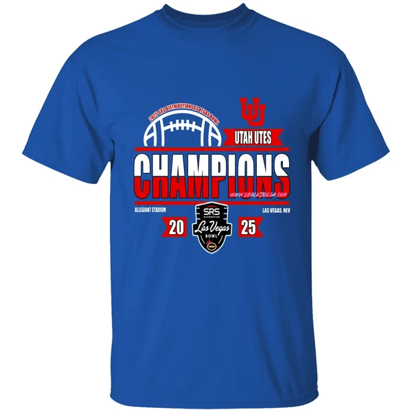 Utah Utes 2025 Srs Distribution Las Vegas Bowl Champions Locker Room Shirt - Image 8