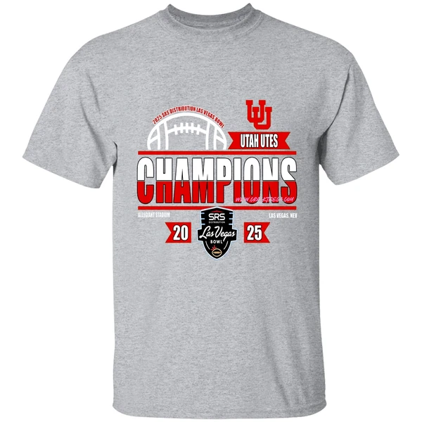 Utah Utes 2025 Srs Distribution Las Vegas Bowl Champions Locker Room Shirt - Image 9