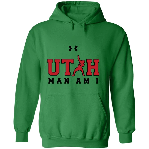 Utah Utes Man Am I Logo Hoodie - Image 2