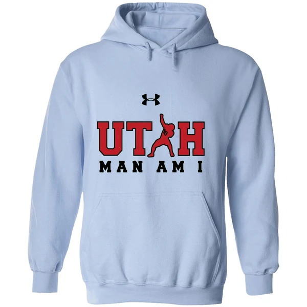 Utah Utes Man Am I Logo Hoodie - Image 4