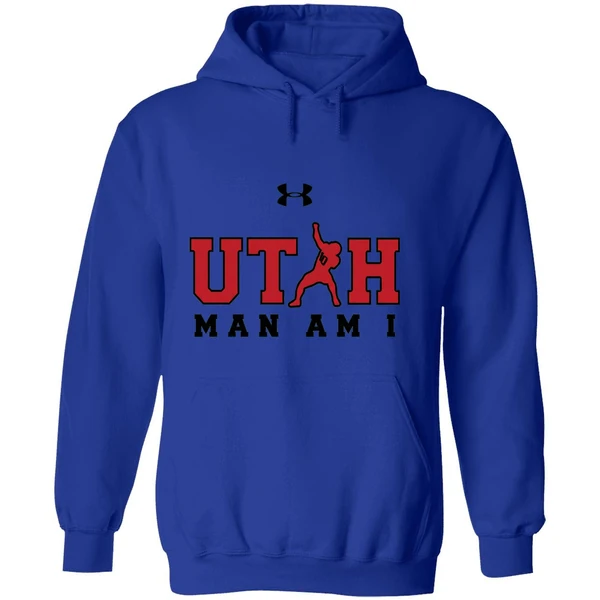 Utah Utes Man Am I Logo Hoodie - Image 7