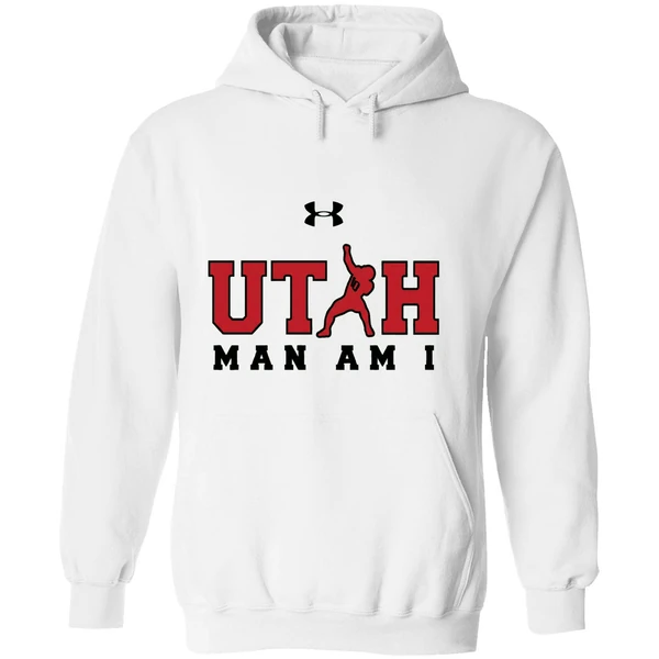 Utah Utes Man Am I Logo Hoodie - Image 8