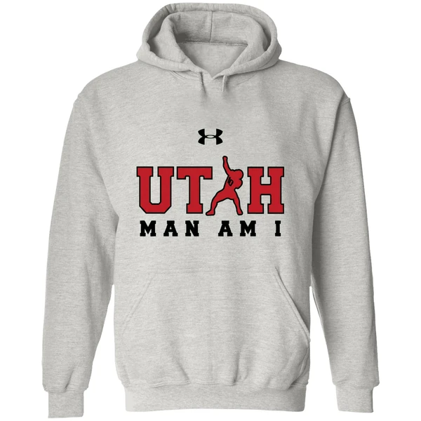 Utah Utes Man Am I Logo Hoodie - Image 9