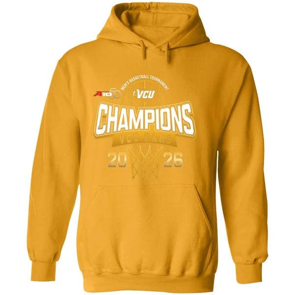 Vcu Rams 2026 Atlantic 10 Mens Basketball Tournament Champions Hoodie