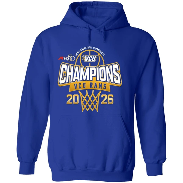Vcu Rams 2026 Atlantic 10 Mens Basketball Tournament Champions Hoodie - Image 7
