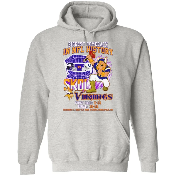 Vikings Biggest Comeback In Nfl History Skol Vikings Hoodie - Image 9