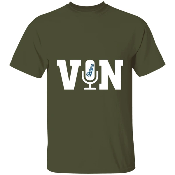 vin scully microphone shirt militarygreen