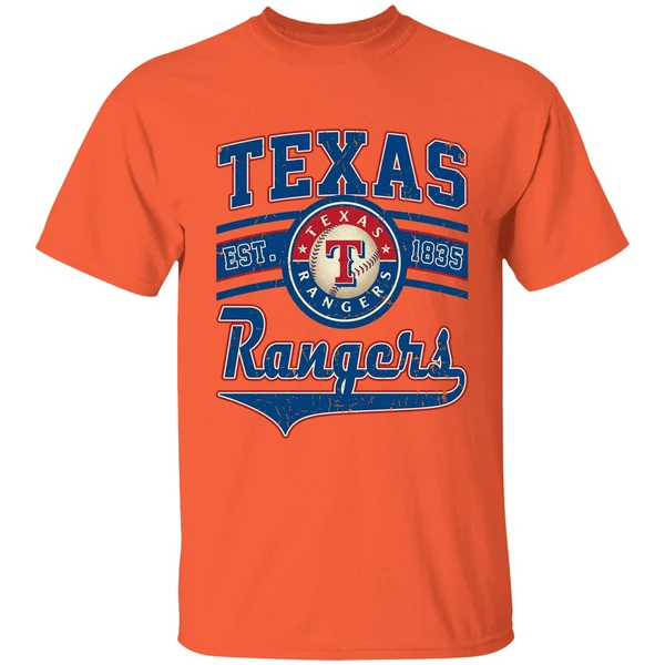 vintage texas est 1835 texas rangers shirt orange