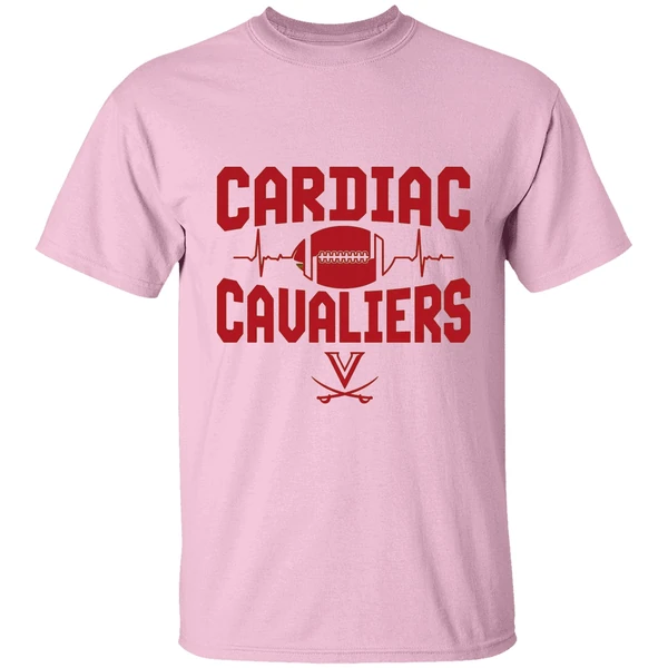 virginia cavaliers cardiac cavaliers heart rate shirt lightpink