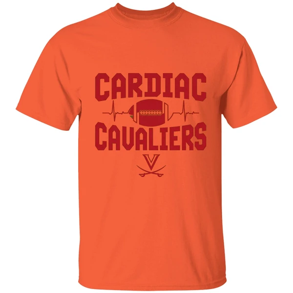 virginia cavaliers cardiac cavaliers heart rate shirt orange