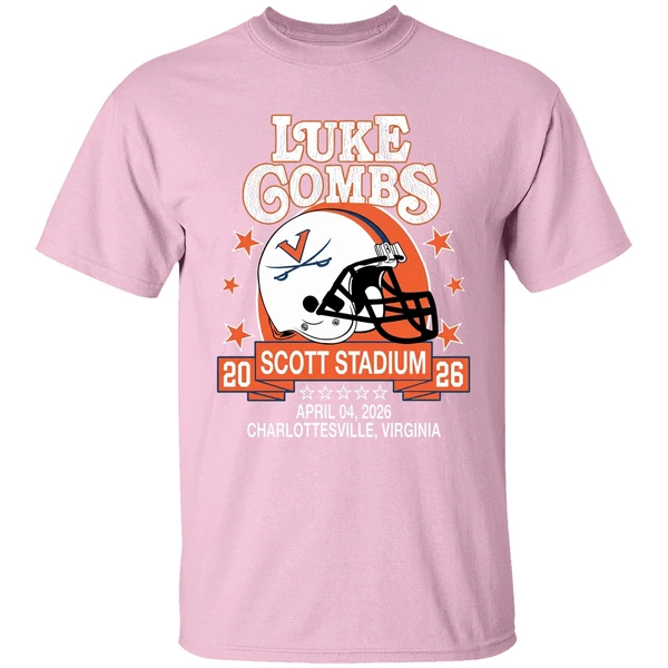 virginia cavaliers helmet luke combs scott stadium charlottesville virginia shirt lightpink