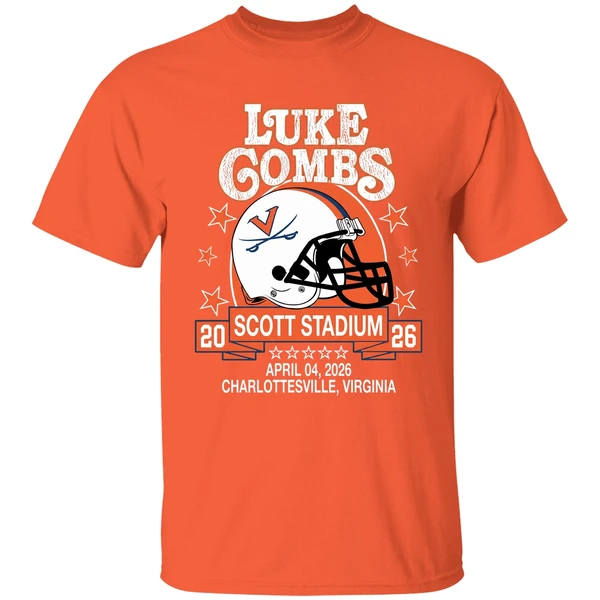 virginia cavaliers helmet luke combs scott stadium charlottesville virginia shirt orange