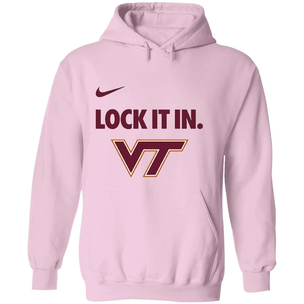 Virginia Tech Hokies Lock It In Logo Hoodie - Image 5