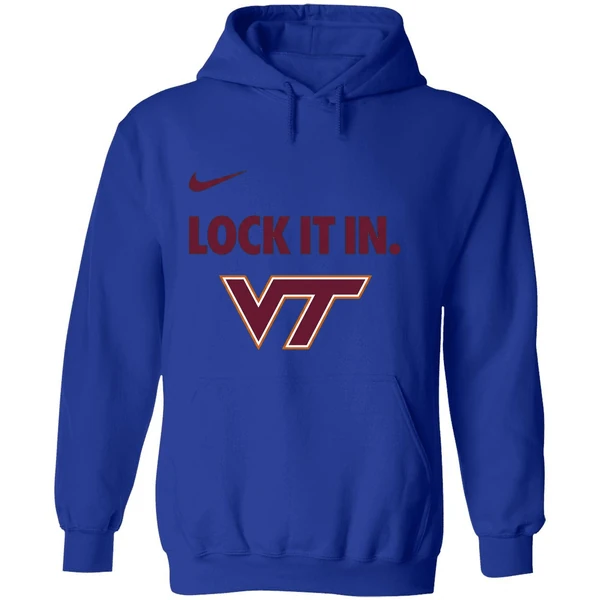 Virginia Tech Hokies Lock It In Logo Hoodie - Image 7