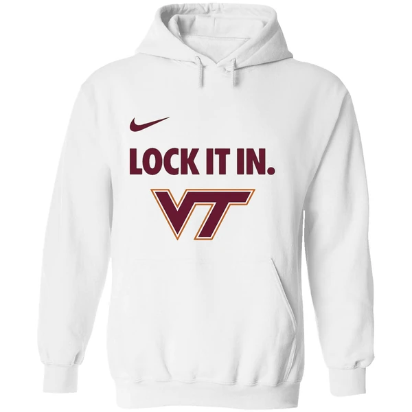 Virginia Tech Hokies Lock It In Logo Hoodie - Image 8