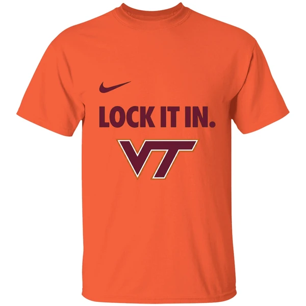 virginia tech hokies lock it in logo shirt orange