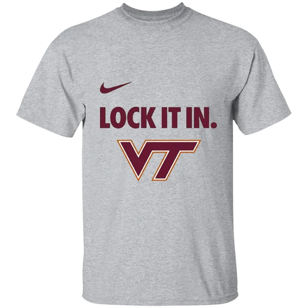 Virginia Tech Hokies Lock It In Logo Shirt - Image 9
