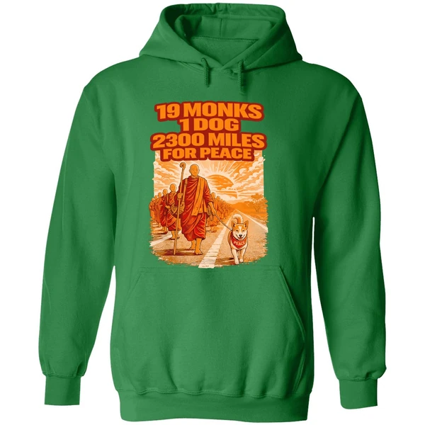 Walk For Peace Buddhist Monks Inspirational Journey Hoodie - Image 2