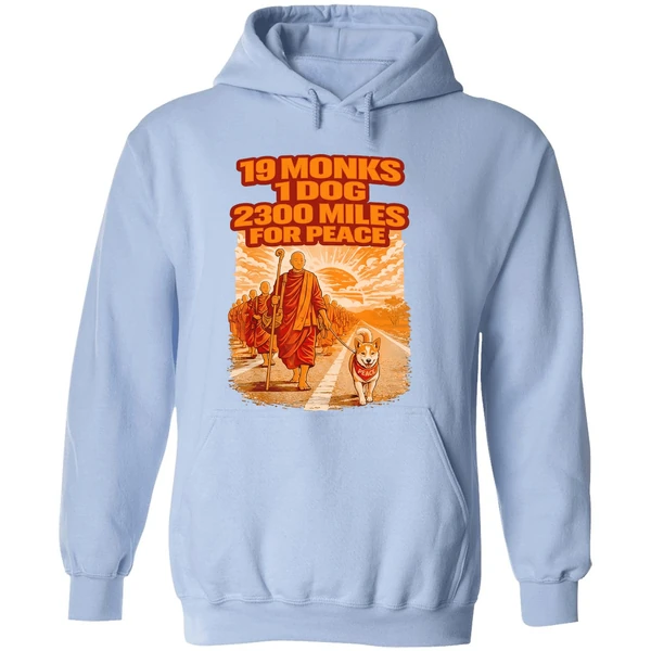 Walk For Peace Buddhist Monks Inspirational Journey Hoodie - Image 4