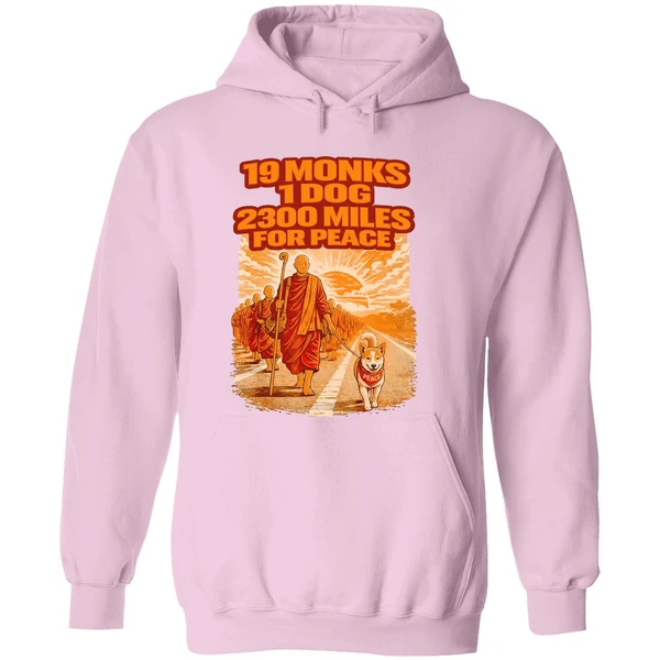 Walk For Peace Buddhist Monks Inspirational Journey Hoodie - Image 5
